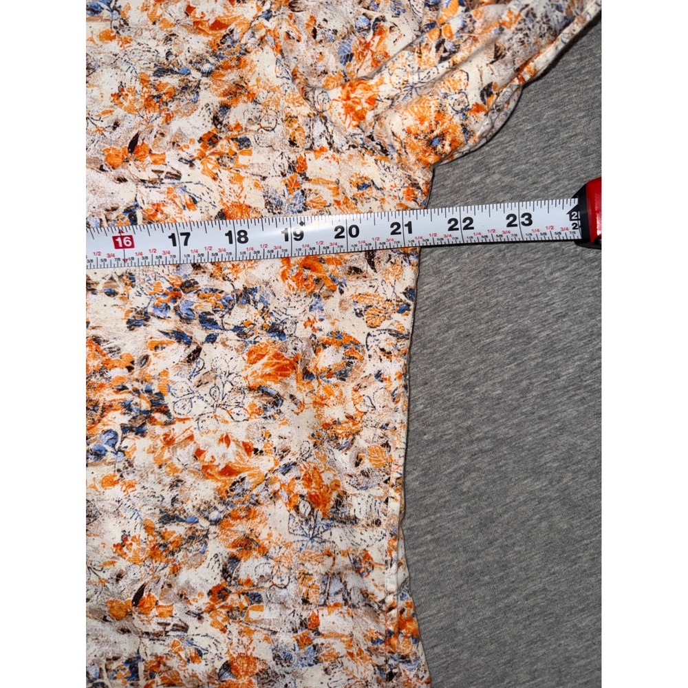 Michael Duru Designer Men Slim Fit Floral Abstract Shirt Orange Blue Sze Medium - Picture 5 of 7